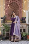 KA 1143 Georgette With Embroidery Work Gown With Dupatta Bulk Orders In India